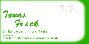 tamas frick business card